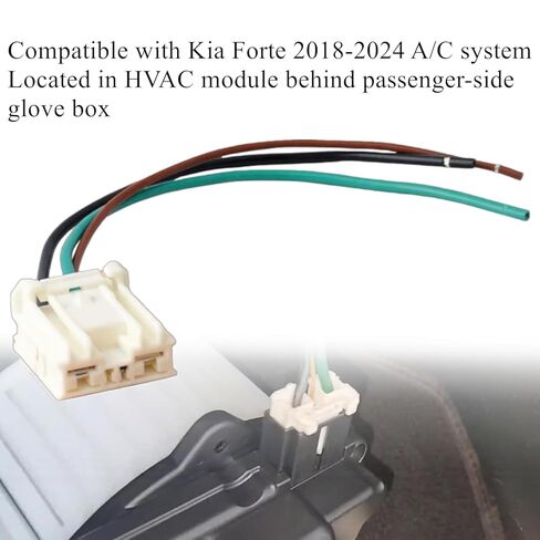 97113-G2000 Blower Motor Connector Fit for KIA Forte 2018 2019 2020 2021 2022 2023 2024 Direct Plug Play Replacement with Pigtail Harness, Part Located in HVAC Module Behind Glove Box in Saudi Arabia