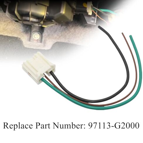 97113-G2000 Blower Motor Connector Fit for KIA Forte 2018 2019 2020 2021 2022 2023 2024 Direct Plug Play Replacement with Pigtail Harness, Part Located in HVAC Module Behind Glove Box in Saudi Arabia