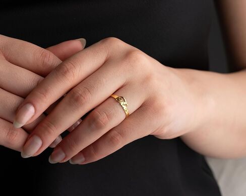 Sterling Silver Personalized Name Ring – Custom Name Ring for Women, Elegant Script Design Customizable Ring with Smooth Polished Finish in Saudi Arabia