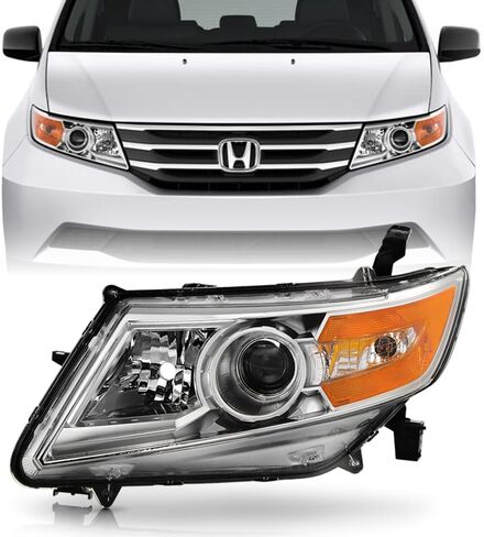 KEEKPO-For 2011-2017 Honda Odyssey نوع الهالوجين كروم الإسكان المصابيح الأمامية لجهاز العرض المصابيح الأمامية استبدال اليسار + اليمين in Saudi Arabia