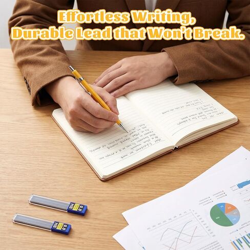 24 Pcs Mechanical Pencil, 0.9mm Metal Retractable Automatic Drafting Pencils Refills for Writing Drawing Sketching Illustration Signature (Yellow) in Saudi Arabia