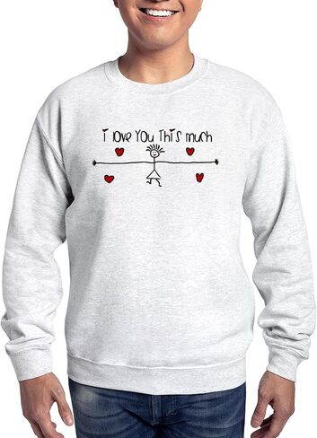 CafePress I Love You This Much Sweatshirt Classic Crew Neck Light Sweatshirt in Saudi Arabia