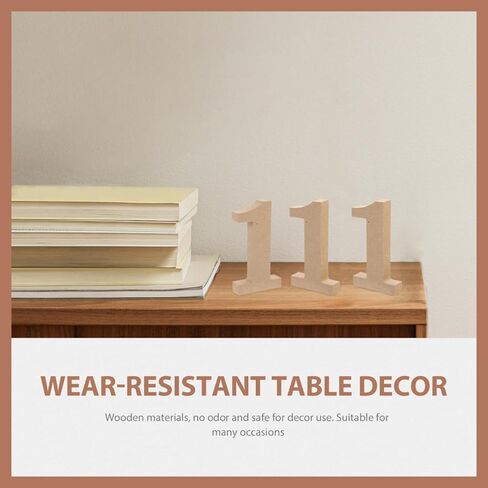 COHEALI Blank Wooden Number paper mache letters paper mache numbers number 1 sign 1 5pcs Unfinished, Light Brown, 10.2X5.5cm in Kuwait