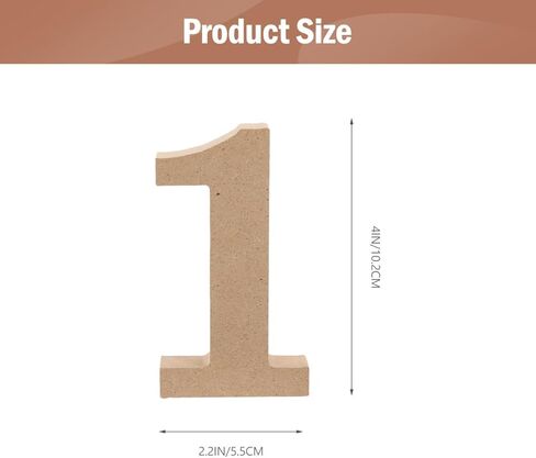 COHEALI Blank Wooden Number paper mache letters paper mache numbers number 1 sign 1 5pcs Unfinished, Light Brown, 10.2X5.5cm in Kuwait