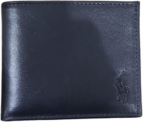 محفظة POLO RALPH LAUREN الجلدية ثنائية الطي للرجال – تصميم كلاسيكي مطوي – جلد طبيعي – تصميم نحيف مع شعار Polo Pony – أسود – جاهزة للهدايا in Saudi Arabia