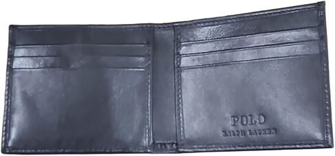 محفظة POLO RALPH LAUREN الجلدية ثنائية الطي للرجال – تصميم كلاسيكي مطوي – جلد طبيعي – تصميم نحيف مع شعار Polo Pony – أسود – جاهزة للهدايا in Saudi Arabia