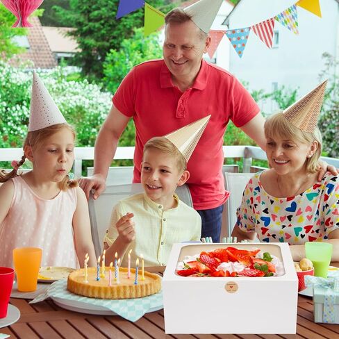 10 قطع من علب الكيك من موريتو، صندوق كيك مقاس 10x10x5 بوصة مع نافذة، صناديق مخبوزات بيضاء لصناديق الكيك والكب كيك والفطيرة والحلوى والمعجنات in Kuwait