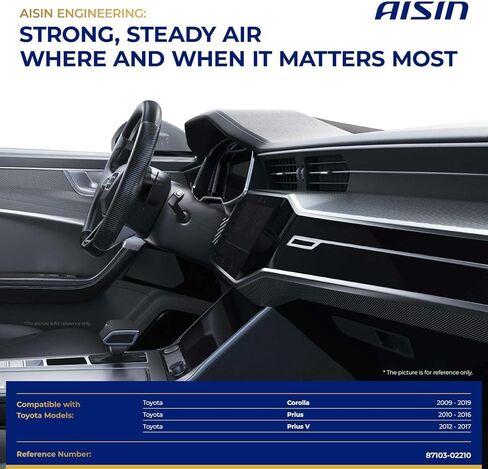 محرك منفاخ AISIN BLMT-00172 HVAC مع مجموعة عجلات - متوافق مع Toyota Corolla 2009-2019، Prius 2010-2015، Prius V 2012-2017 in Saudi Arabia