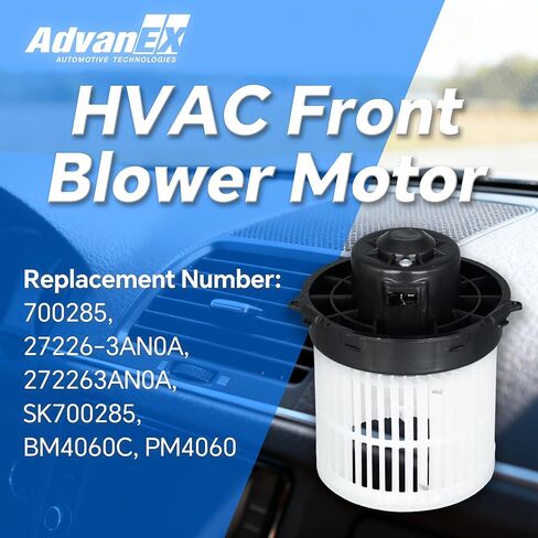 700285 HVAC Heater Front Blower Motor Compatible with Nissan 2012-2019 Versa 2014-2019 Versa Note Replace 272263AN0A with Fan Cage in Saudi Arabia
