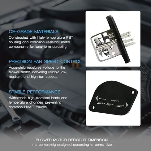 HVAC Blower Motor Resistor with Wire Harness Compatible with Jeep Cherokee 1981-1996 Comanche 1986-1992 Grand Wagoneer 1984-1985 Wagoneer 1981-1990 Relpace 55036000 56000522 JA1493 in Kuwait