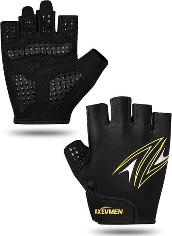 قفازات ركوب الدراجات للرجال/النساء - [وسادة جل 6 مم] نصف إصبع مع ماص للصدمات، مضاد للانزلاق لركوب الدراجات، التمارين الرياضية، صالة الألعاب الرياضية، التدريب، رفع الأثقال، في الهواء الطلق، الدراجة الترابية، الدراجة الجبلية، ركوب الخيل، صالة الألعاب الرياض in Kuwait