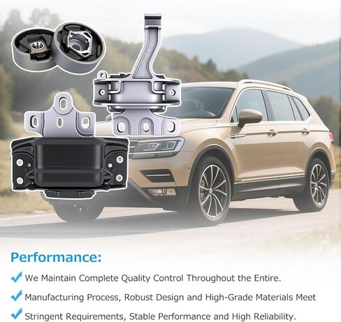 3Pcs Engine Motor and Transmission Mount Compatible for Tiguan 2018-2023 L4-2.0L Replacement 3Q0-199-262-C 5Q0-198-037-A 5QA-199-555-AM Engine Mounts in Saudi Arabia