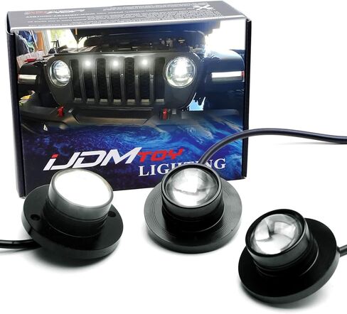 مجموعة iJDMTOY مكونة من 3 قطع من طراز ما قبل العداء 12-SMD أصفر كهرماني LED مجموعة إضاءة شبكية متوافقة مع Jeep Wrangler JL أو Gladiator JT in Kuwait