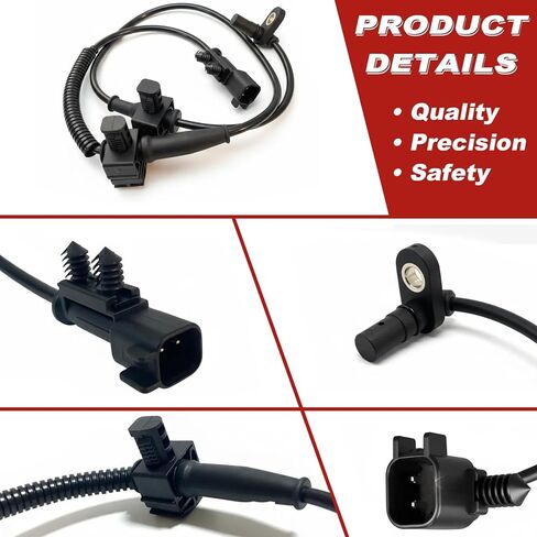 ABS Wheel Speed Sensor 1Pc: Rear Left & Right Compatible with Chevrolet 2014-2019 Silverado 1500 V8 5.3L V8 6.2L L4 2.7L V6 4.3L, 2015-2017 Tahoe V8 5.3L, 2019 Silverado 1500 LD V8 5.3L in Kuwait