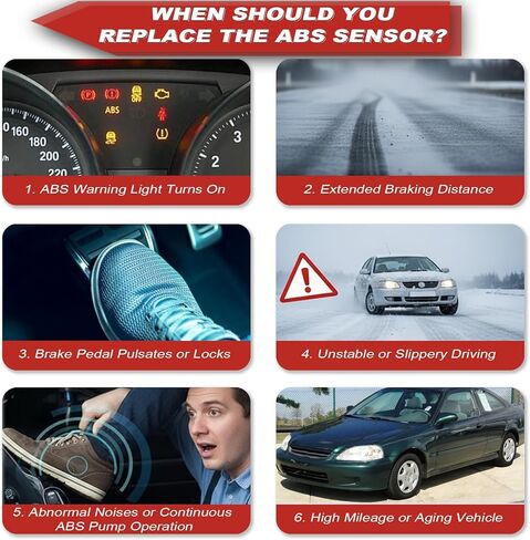 ABS Wheel Speed Sensor 1Pc: Rear Left & Right Compatible with Chevrolet 2014-2019 Silverado 1500 V8 5.3L V8 6.2L L4 2.7L V6 4.3L, 2015-2017 Tahoe V8 5.3L, 2019 Silverado 1500 LD V8 5.3L in Kuwait