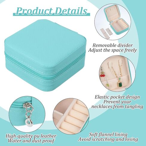 12 Pcs Portable Jewelry Travel Box Leather Travel Mini Jewelry Case Bulk Bridesmaid Gift Boxes Small Box Mini Storage Organizer for Women Return Gift(4 Color) in Kuwait