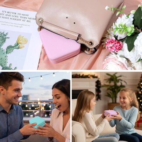 12 Pcs Portable Jewelry Travel Box Leather Travel Mini Jewelry Case Bulk Bridesmaid Gift Boxes Small Box Mini Storage Organizer for Women Return Gift(4 Color) in Kuwait