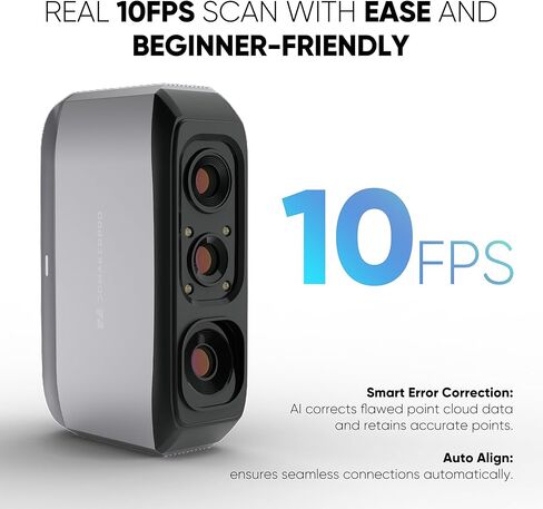 ماسح ضوئي ثلاثي الأبعاد محمول من Mole للطابعة ثلاثية الأبعاد، دقة 0.05 مم ودقة 0.1 مم، مسح ضوئي بسرعة 10 إطارات في الثانية مع عدسات مضادة للاهتزاز، مجموعات ماسح ضوئي ثلاثي الأبعاد لنظام التشغيل Win10/MacOS - مجموعة فاخرة in Kuwait
