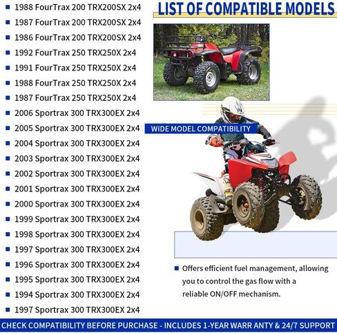 مفتاح خزان الوقود بيتكوك متوافق مع Honda TRX300EX 300EX 1993-2006 FourTrax 200 TRX200SX 1986-1988 FourTrax 250 TRX250X 1987-1988 1991-1992 OEM#16950-HC0-015 in Saudi Arabia