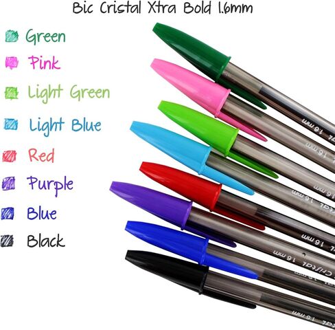 BIC Cristal Xtra Bold Ballpoint Pen, 1.6mm, Medium Point, Assorted Colors (24) in Saudi Arabia