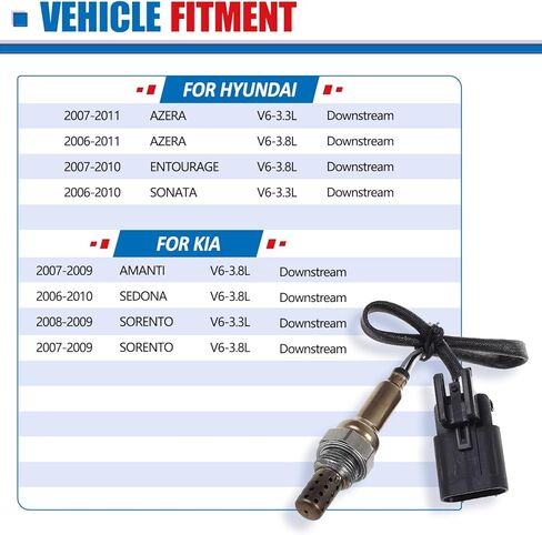 MAXFAVOR Downstream Oxygen Sensor O2 Sensor Replacement for 2006 2007 2008 2009 2010 Kia Sorento Amanti Sedona Hyundai Azera Entourage Sonata 3.3L 3.8L 234-4855 02 Sensor in Saudi Arabia