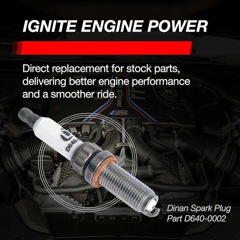Dinan Iridium Pro Spark Plug D640-0002 - نماذج مختارة من سلسلة BMW N & S - N20 N54 N55 N63/TU S55 وS63/TU - 12x26.5x14 مم - نطاق الحرارة 9 - استبدال مباشر لأجزاء مخزون OEM - عبوة واحدة in Kuwait