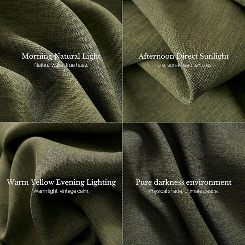 NICETOWN 395GSM Linen Pinch Pleated Vintage Olive Green Curtains 90 inch Long with Hooks - Room Darkening Wrinkle Resistant Drapes for Dining Room & Bedroom, Modern Home Decor (40" Wide, 2 Panels) in Saudi Arabia