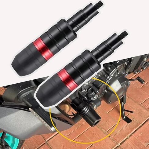 مزلقات إطار الدراجة النارية لـ Yamaha Tracer 9 GT 2021 2022 2023 2024 2025 2026، واقي حماية محرك الدراجة النارية من الألومنيوم، ملحقات العادم المضادة للتصادم، B-Red in Kuwait