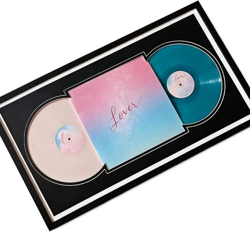 Double Vinyl Record Display Frame, Holds 2 LP Records & 1 Album Cover (12.5x12.5 Inch), Double Record Album Frame, Horizontal/Vertical Wall Mount for Music Collectors Home Decor in Saudi Arabia