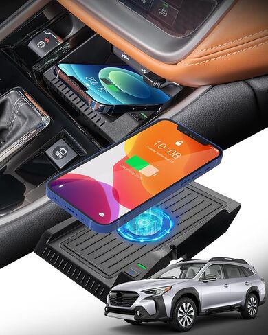 شاحن لاسلكي CarQiWireless لسوبارو Outback 2025 2024 2023 2022 2021 2020، ملحقات صينية السيارة الداخلية لسوبارو 2020-2025 منظم وحدة التحكم المركزية لوحة شحن لاسلكية in Saudi Arabia