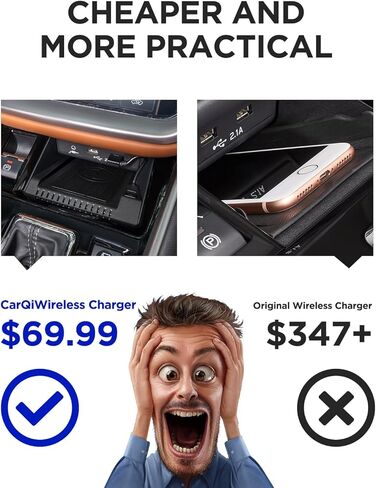 شاحن لاسلكي CarQiWireless لسوبارو Outback 2025 2024 2023 2022 2021 2020، ملحقات صينية السيارة الداخلية لسوبارو 2020-2025 منظم وحدة التحكم المركزية لوحة شحن لاسلكية in Saudi Arabia