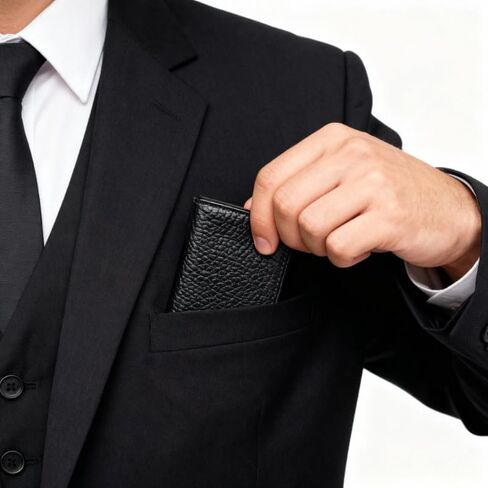 12 قطعة محفظة للرجال محافظ جلدية للرجال بالجملة للنقش بنفسك مع حامل بطاقة مشبك المال (6 أسود و6 بني فاتح) in Kuwait