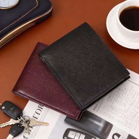 12 قطعة محفظة للرجال محافظ جلدية للرجال بالجملة للنقش بنفسك مع حامل بطاقة مشبك المال (6 أسود و6 بني فاتح) in Kuwait