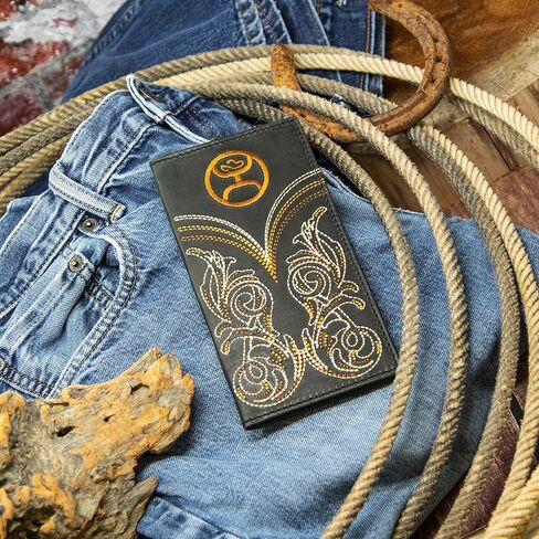 HOOey Leather Men's Rodeo Wallet (Ranger - Black) in Saudi Arabia