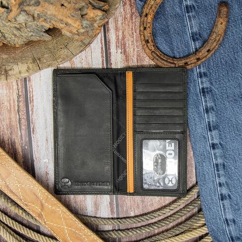 HOOey Leather Men's Rodeo Wallet (Ranger - Black) in Saudi Arabia