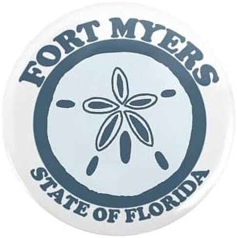 تصميم CafePress Fort Myers Sand Dollar. 2.25 زر 2.25 بوصة زر Pinback مستدير in Saudi Arabia
