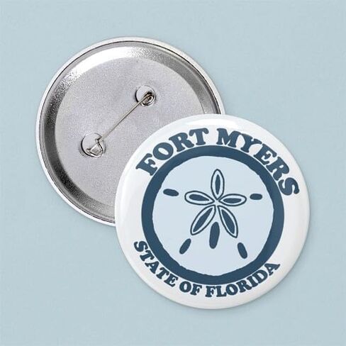 تصميم CafePress Fort Myers Sand Dollar. 2.25 زر 2.25 بوصة زر Pinback مستدير in Saudi Arabia