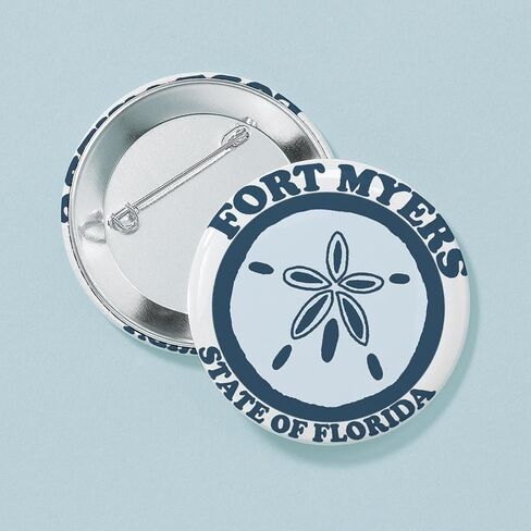 تصميم CafePress Fort Myers Sand Dollar. 2.25 زر 2.25 بوصة زر Pinback مستدير in Saudi Arabia