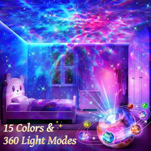 جهاز عرض ستار، جهاز عرض جالاكسي 15 لونًا لغرفة النوم للبالغين، 15 جهاز عرض نجمة ضوضاء بيضاء للسقف للبالغين، جهاز عرض بلوتوث ستار جالاكسي لايت، أضواء النجوم لجهاز عرض السقف in Kuwait