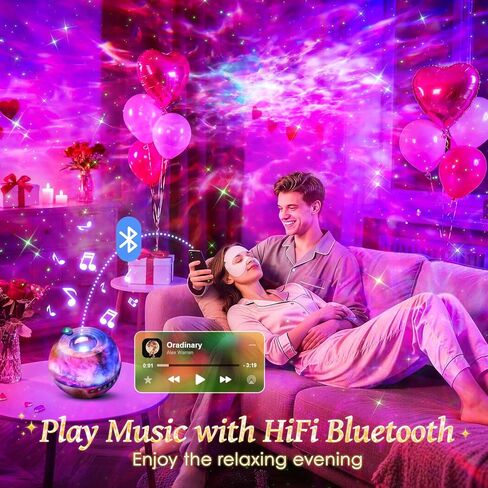 جهاز عرض ستار، جهاز عرض جالاكسي 15 لونًا لغرفة النوم للبالغين، 15 جهاز عرض نجمة ضوضاء بيضاء للسقف للبالغين، جهاز عرض بلوتوث ستار جالاكسي لايت، أضواء النجوم لجهاز عرض السقف in Kuwait