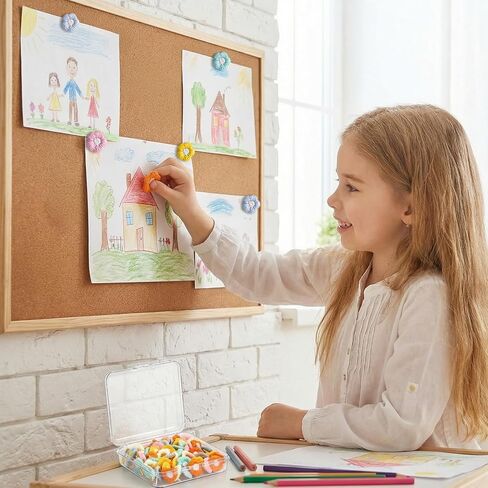 60 PCS Cute Flower Push Pins, Decorative Flower Cute Thumb Tacks, Decorative Thumbtacks for Bulletin Board, Photo Wall, Cork Board, Map, Office Home Decor in Saudi Arabia