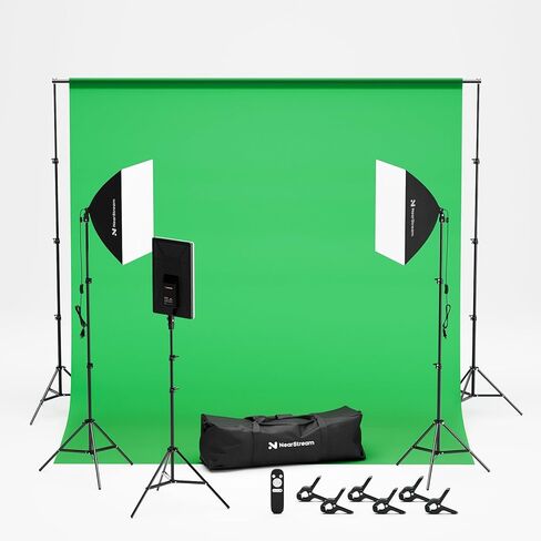 مجموعة إضاءة NearStream 100W Softbox مع حامل ثلاثي الأرجل، حامل قابل للتعديل 110 بوصة، Softbox 27.6 بوصة، ضوء استوديو LED قابل للتعتيم 2700K–6500K، CRI 97+، التحكم عن بعد والتحكم في التطبيقات للبث المباشر وتسجيل الفيديو in Saudi Arabia