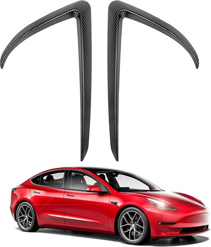 غطاء أمامي لحاجب الضباب الخفيف لسيارة Tesla Model Y Juniper 2025-2026 - إطار مصباح الضباب شفرة سبويلر الستارة الواقية من الصدمات - (ألياف الكربون غير اللامعة 4 قطع) غير مناسب لمعايير 2026 in Kuwait