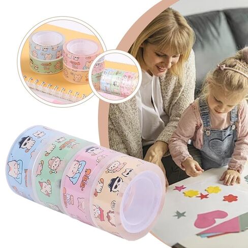 Versatile Little Orange Transparent Tape - Cute Cartoon Design Easy Tear PET Film, Clear Background Washi Tape for Journal Planner Decoration, Kawaii Stationery Supplies in Saudi Arabia