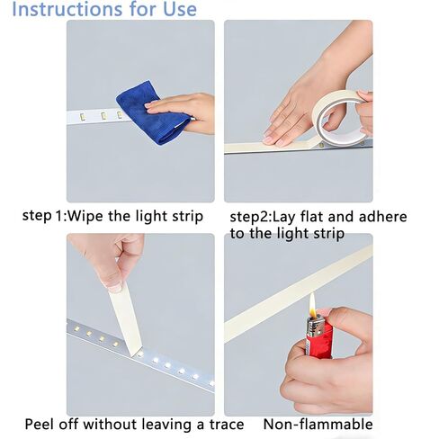 3 قطع شريط تنعيم الضوء، شريط توزيع LED 0.59 بوصة × 32.8 قدم، شريط لاصق شريط إضاءة LED لشرائط LED، حجب الضوء المعتدل، أبيض in Kuwait