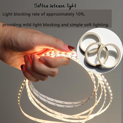 3 قطع شريط تنعيم الضوء، شريط توزيع LED 0.59 بوصة × 32.8 قدم، شريط لاصق شريط إضاءة LED لشرائط LED، حجب الضوء المعتدل، أبيض in Kuwait