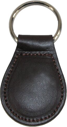 Boston Leather Smooth Leather Tear Drop Key Fob Keychain, Brown in Saudi Arabia