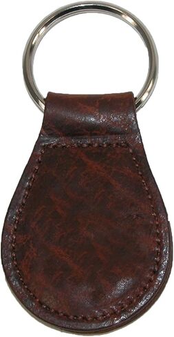 Boston Leather Smooth Leather Tear Drop Key Fob Keychain, Brown in Saudi Arabia