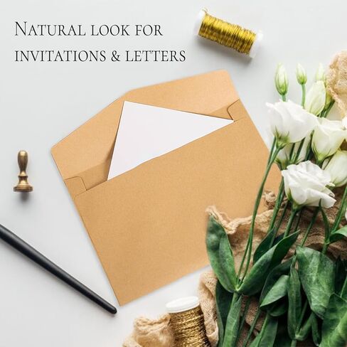 مظاريف 5x7، مظاريف 5x7 للدعوات، 10 عبوات من مظاريف a7، بطاقة دعوة على شكل ظرف بني in Kuwait