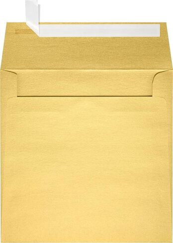 مغلفات دعوة مربعة من LUXPaper | قشر واضغط | 5 1/2 بوصة × 5 1/2 بوصة | ذهبي ميتاليك | 80 رطل. نص | 50 الكمية in Saudi Arabia
